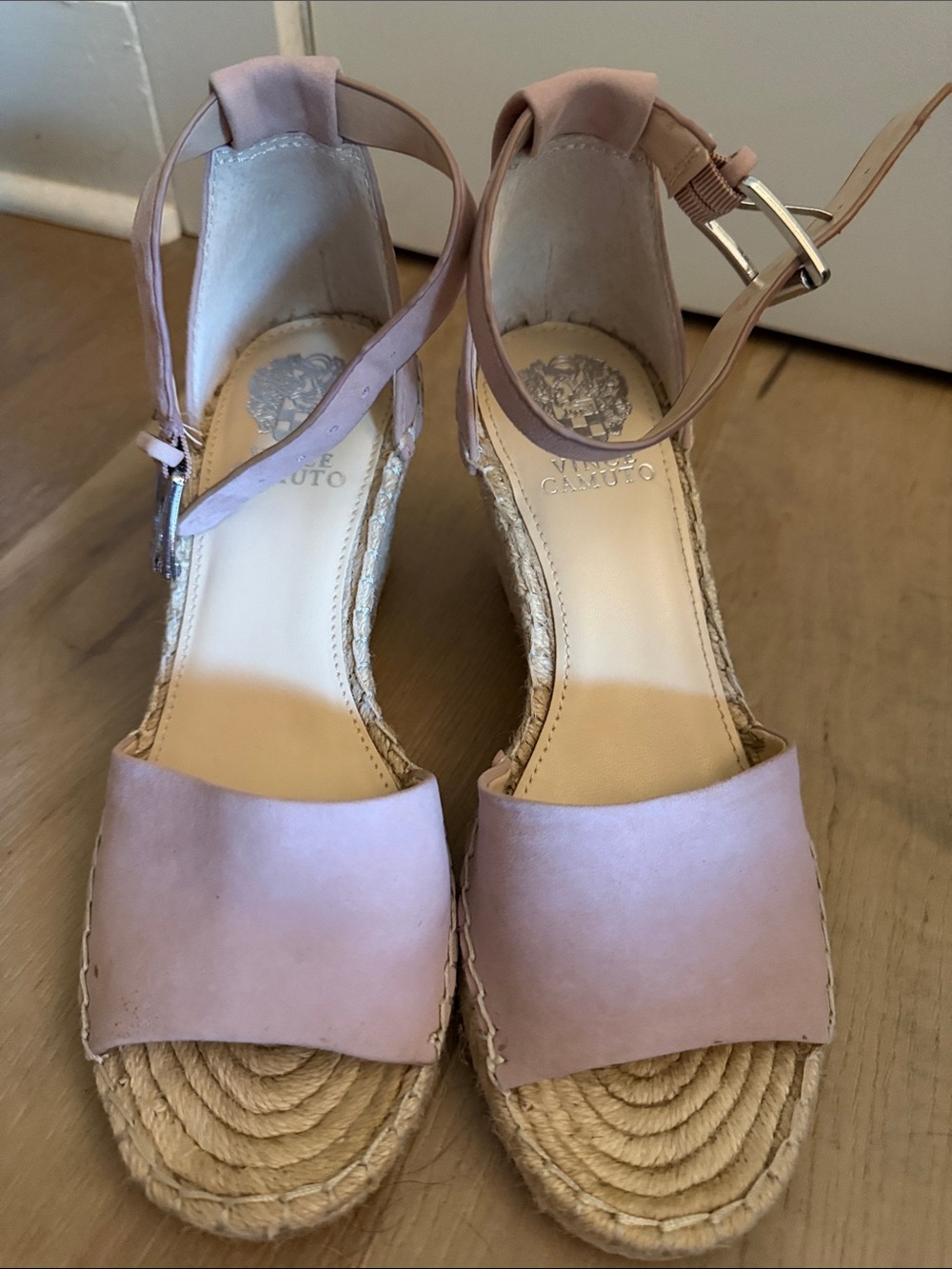Vince Camuto Leera Ankle Strap Wedge Pink